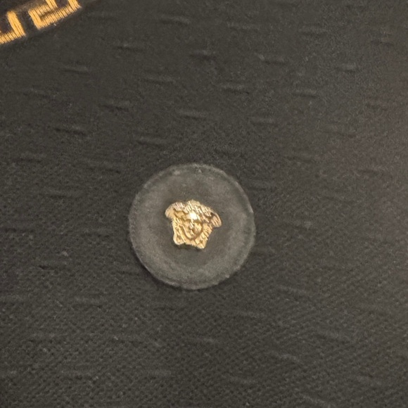 Versace Black V-Neck Sweater with Gold Accents - Picture 3 of 8